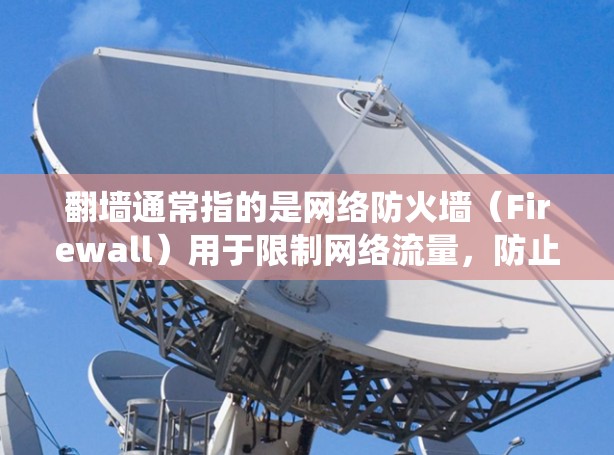 翻墙通常指的是网络防火墙(Firewall)用于限制网络流量,防止被非法或恶意软件攻击。翻墙软件通常以P开头,常见于Windows系统中,如PPT制作软件(PowerPoint)网络防火墙工具等 翻墙通常指的是网络防火墙(Firewall)用于限制网络流量,防止被非法或恶意软件攻击。翻墙软件通常以P开头,常见于Windows系统中,如PPT制作软件(PowerPoint)网络防火墙工具等